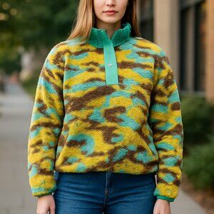 NWT The North Face Women's Cragmont Fleece 1/4 Snap Jacket Camo Print